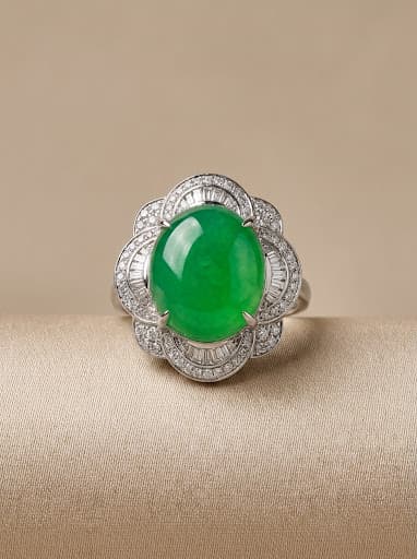 Imperial Green Halo Ring